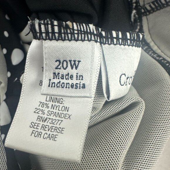 Croft&Barrow Black White Polka Dot Swim Dress Tankini Plus Size 20W - Picture 6 of 12